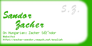 sandor zacher business card